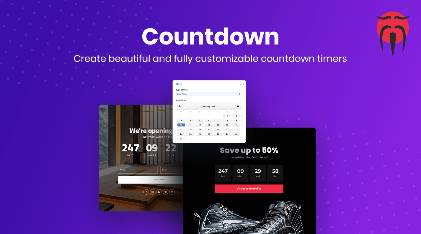 Countdown Demo - The Best Modules for Divi